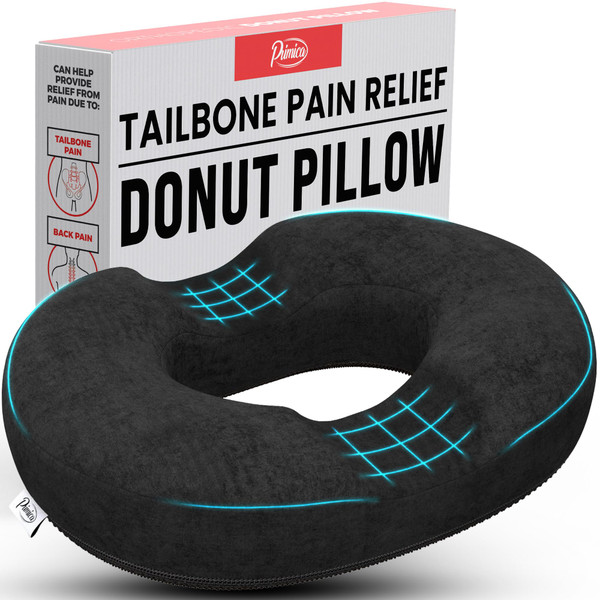 Donut Pillow, Tailbone Pain Relief, Hemorrhoid & Postpartum Cushion for Men and Women, Helps Ease Discomfort from Tailbone, Hemorrhoids, Pregnancy, Surgery (Up to 220 LBS) Donut Pillow, Tailbone Pain Relief, Hemorrhoid & Postpartum Cushion for Men and Women, Helps Ease Discomfort from Tailbone, Hemorrhoids, Pregnancy, Surgery (Up to 220 LBS)