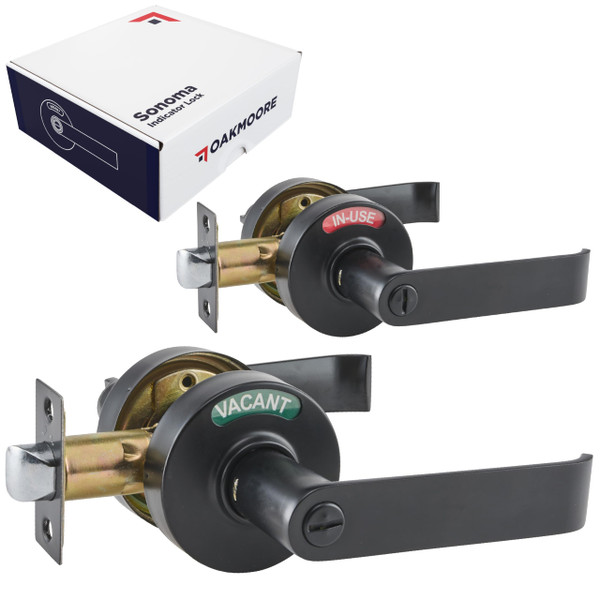 Commercial Door Handle Lock, Bathroom Locks for Home Doors, Vacant Occupied Bathroom Restroom Door Handles, Privacy Lock, Occupied Door Handle (Black) Commercial Door Handle Lock, Bathroom Locks for Home Doors, Vacant Occupied Bathroom Restroom Door Handles, Privacy Lock, Occupied Door Handle (Black)