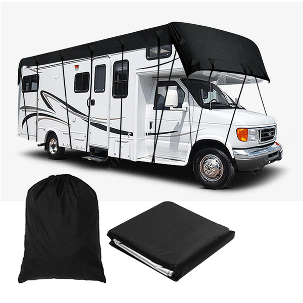 HSOKEW RV Caravan Roof Protection Tarpaulin, 210D Oxford, Foldable, Protective Cover (L: 24.6 * 9.8) HSOKEW RV Caravan Roof Protection Tarpaulin, 210D Oxford, Foldable, Protective Cover (L: 24.6 * 9.8)