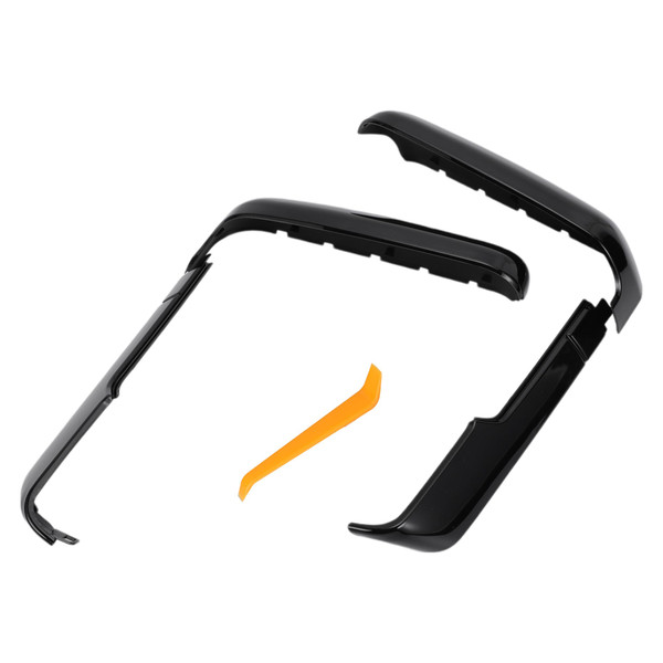 X AUTOHAUX Top Side Tow Mirror Cover Clip-on Mirror Housing Cap Trim for GMC Sierra for Chevy Silverado 2500HD 3500HD 2020 2021 2022 2023 Gloss Black 84468904 84468910