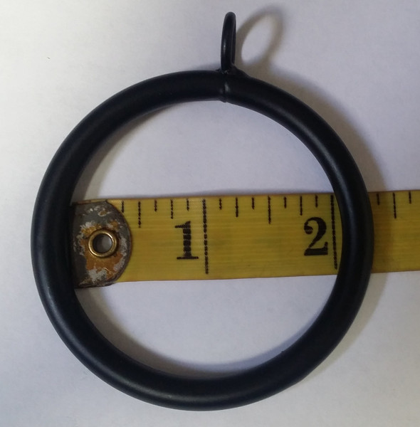 2" Black Curtain Drapery Metal Rings with Eyelet for 1" Iron Rod - Sold 10PCS / Pack