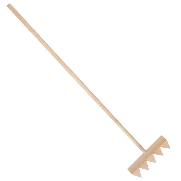 Outdoor Zen Garden Rake Large - Japanese Sand Rock Garden Rake Tool - 48" Long 5 Tine Solid Oak - DIY Stress Relief Gifts for Adult