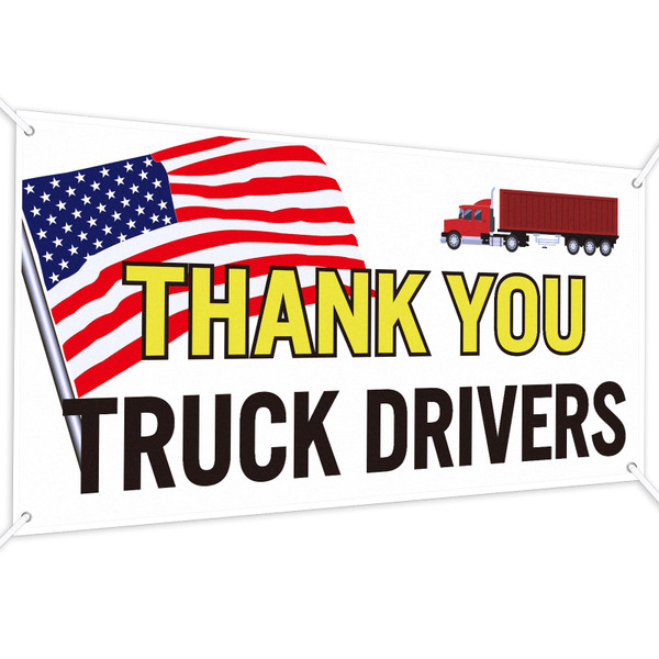 Breling 72 x 36 Inche National Truck Driver Appreciation Week Large Banner International Truck Driver Day Appreciation Gifts with Holes and Rope Thank You Banner Vinyl for Transportation Party Decor