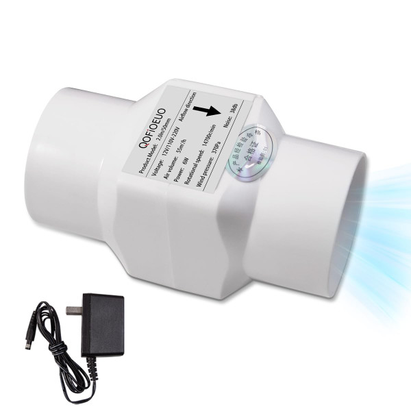 2 inch/50mm Inline Booster Duct Fan 6W with Variable Speed Controller Ventilation Cooling Exhaust Fan Low Noise Energy Efficient Blower Can Fan for 3D Printer Bathroom Kitchen (NO Adjustable Speed)