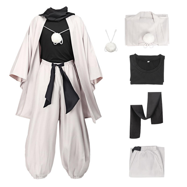 C-ZOFEK Anime Cosplay Haori Kimono Jacket Pants Black Stretchy Top with Scarf for Men Costume US SIZE(Large) C-ZOFEK Anime Cosplay Haori Kimono Jacket Pants Black Stretchy Top with Scarf for Men Costume US SIZE(Large)