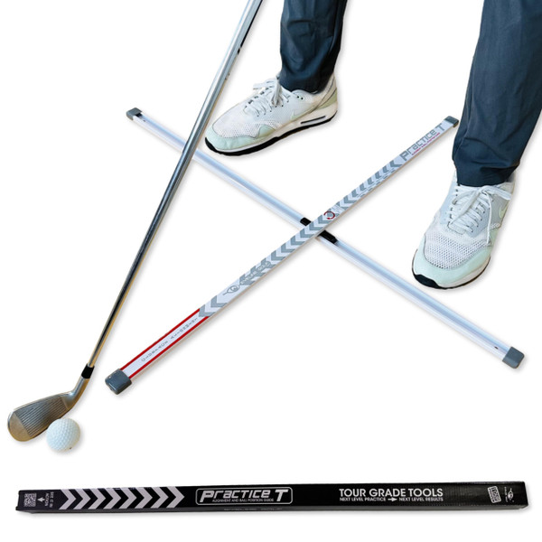 EyeLine Golf Training Aid Practice T - Swing Training Aid - Helps Align Feet, Shoulders, and HIPS to Ball - White - One Size (White Practice T (No Mirror))
