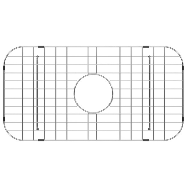 Sarlai Sink Protectors Grid, Stainless Steel Sink Grate for Bottom of Kitchen Sink, 24-1/9" x 12-3/5" with Centered Drain 304 Premium Stainless Steel Protector Grid Grate Rack