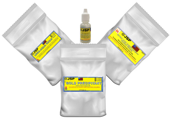 JSP Aqua regia Gold Refining Supply kit, 3X 1/2lb Bags +Stannous Chloride with Instructions.