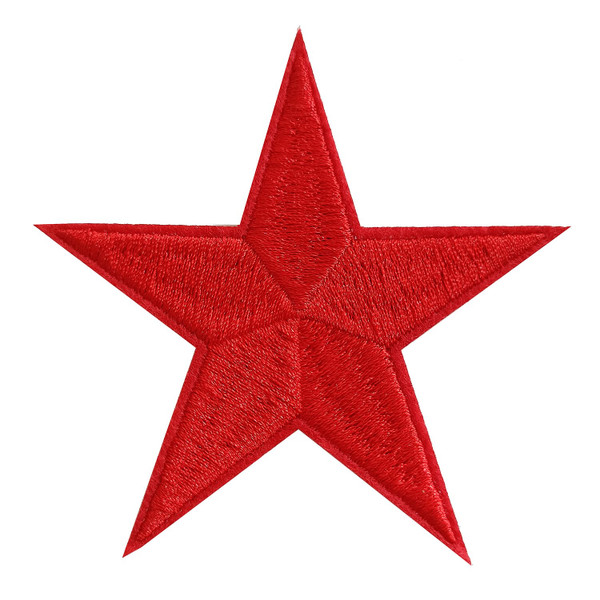 Zlettery 5pcs Red Star Iron on Patches, Star Patches Embroidered Applique for Clothing, Jackets, Hats,Backpacks, Jeans (3.2 inches)