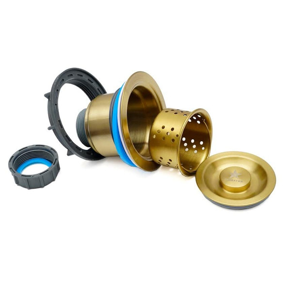 STARSTAR Kitchen Sink Flange Stopper Garbage Disposal Flange for Fit 3-1/2 Inch Standard Sink Drain Hole (WK Strainer Gold)