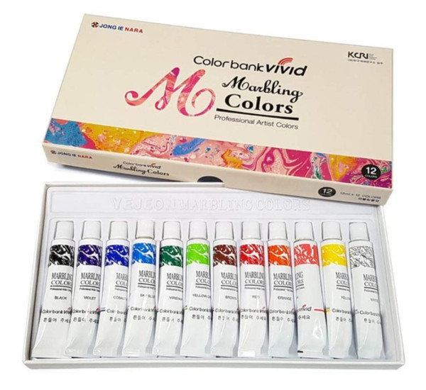New Water Marbling Paint 12 Colors Tube Set / 12ml Marble kit New Water Marbling Paint 12 Colors Tube Set / 12ml Marble kit