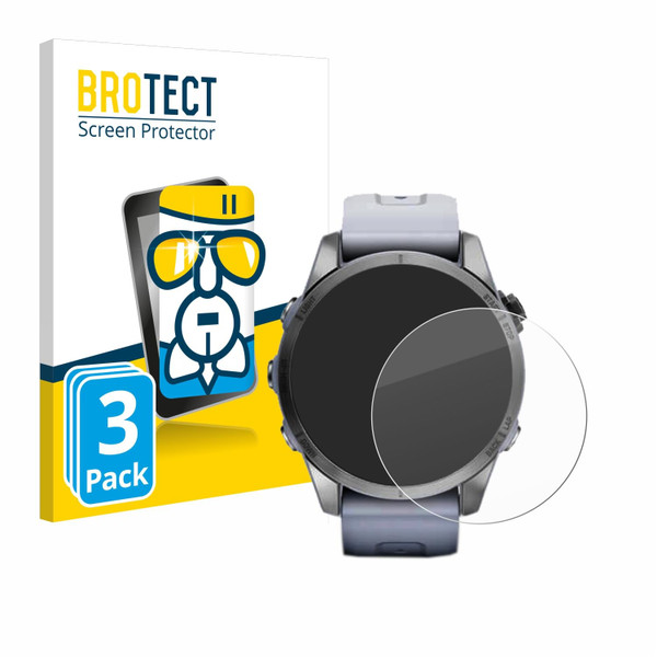 brotect Glass Screen Protector Film Compatible with Garmin Fenix 7S (42 mm) (3 Pack) - Glass-Foil 9H Protection [Scratch Resistant, High Clarity]