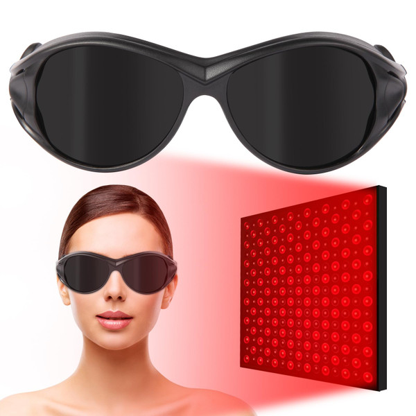 FreeMascot Red Light Therapy Glasses, Laser Safety Glasses IPL 200-2000nm, Eyes Protection for Tanning Goggles and Red Light Therapy