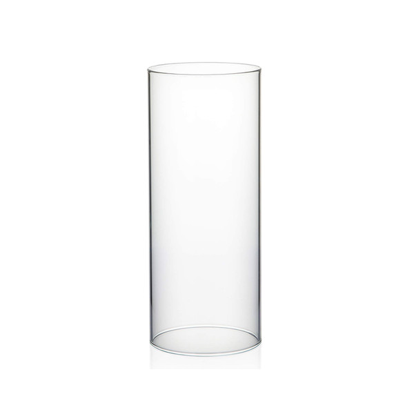 WGVI Hurricane Candle Holder Sleeve, Wide 4", Height 10", Clear Glass Cylinder Candleholder, Chimney Tube, Open Ended Candle Shade, 1 Piece