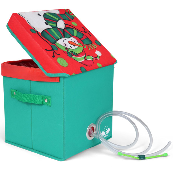 Santa's Tree Helper Automatic Christmas Tree Watering System with Enhanced Liner, Waterer Disguised as a Present/Gift Box - Blends in with Christmas Ornaments and Presents