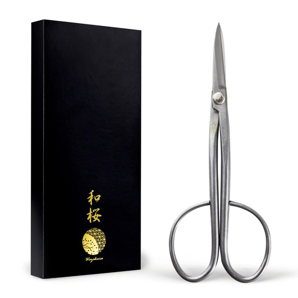 Wazakura Yasugi Stainless Steel Made in Japan Twig Bonsai Scissors 8.27" (210 mm), Japanese Garden Pruning Snip Tools Shears, Flower Herb Trimming Shears (Yasugi Stainless Steel Twig Scissors)