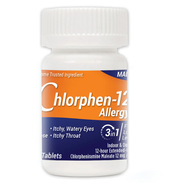 Chlorpheniramine Maleate Extended Release, 12 Mg , 100 Tablets