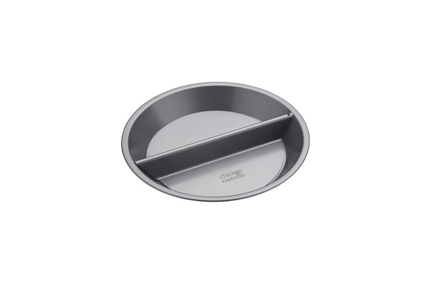 Chicago Metallic Professional Decision' Non Stick Split Pie Pan/Tart Tin with Divider and Loose Bottom, 24cm