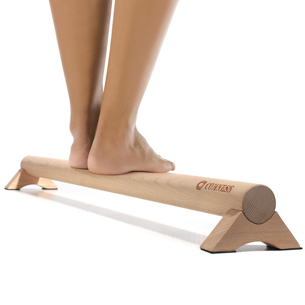 Versatile 40 Inch Beech Wood Balance Beam for Home Use - Enhance Balance, Ankle Foot Strength, Flexibility for All Ages, Physical Therapy Purposes for Plantar Fasciitis Relief.