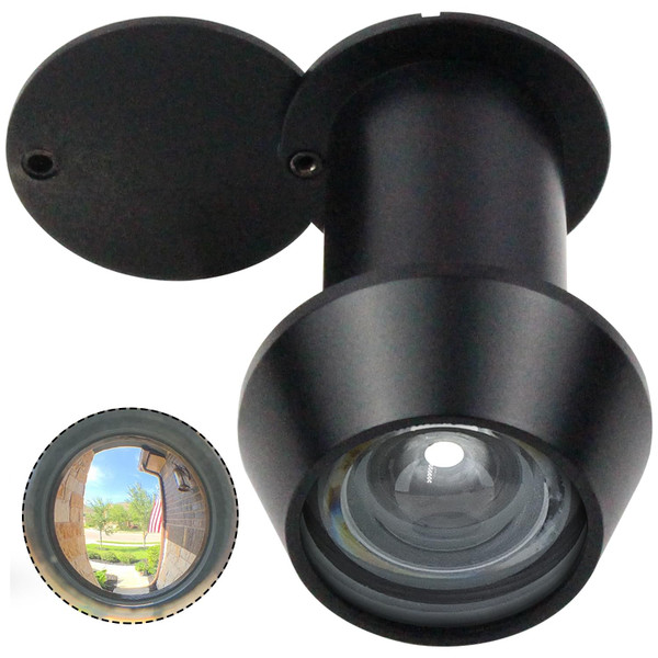 Earl Diamond - Peep Holes for Door, Solid Brass 220-Degree Door Viewer Peephole with Heavy Duty Rotating Privacy Cover for 1-3/8" to 2-23/64" Doors for Home Office Hotel, Hole 22 Black