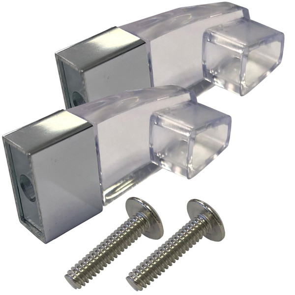 Gordon Glass Clear Acrylic Towel Bar Brackets with Bright Chrome Sleeve - Set of Two Brackets (Towel Bar NOT Included)