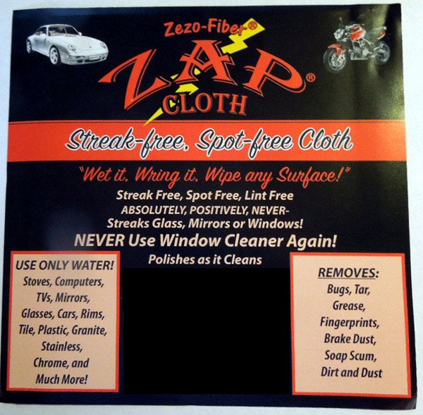 Zap Cloth - Streak Free, Spot Free - 3 Cloths