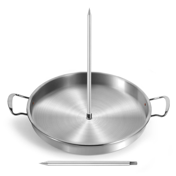 IDAKOS Vertical Skewer Grill.Stainless Steel al pastor skewer for grill .Vertical Skewer griddle,Vertical spit, Turkey roasting pan, Barbecue Grill Stand,Roasting pan, Great for Tacos Al Pastor,