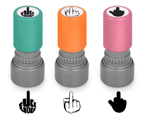 DS. DISTINCTIVE STYLE Funny Stamps Set of 3 Styles Middle Finger Self-Inking Stamps Prank Gifts for Men/Women DS. DISTINCTIVE STYLE Funny Stamps Set of 3 Styles Middle Finger Self-Inking Stamps Prank Gifts for Men/Women