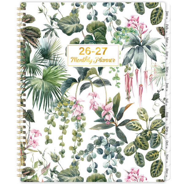 2026-2027 Monthly Planner - Planner/Calendar 2026-2027, Jan. 2026 - Dec. 2027, 9" × 11", 2 Year Monthly Planners with Flexible Cover, 24-Month Tabs, Pockets, Thick Paper - Leaves