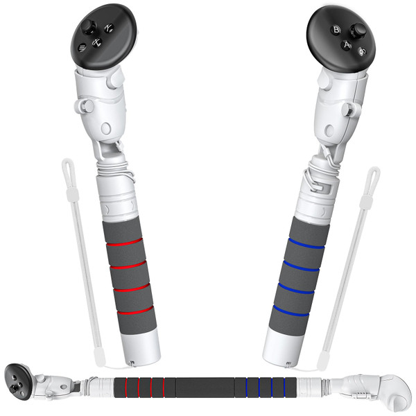 4-in-1 Gorilla Tag Long Arms for Meta Quest 3S/3/Oculus Quest 2/ Quest Pro/Rift S Controller, YUANHOT Long Arm Extenders Handle Attachments, VR Accessories for Beat Saber/Gorilla Tag/Golf Club Game