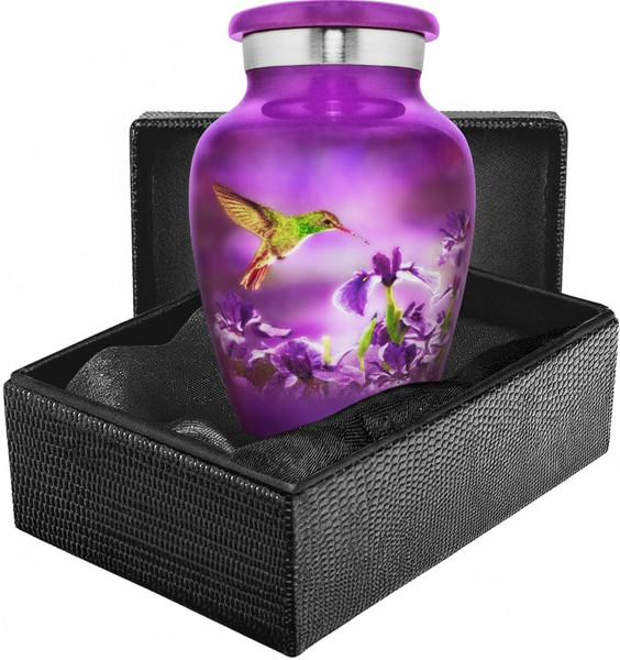 Trupoint Memorials Small Urns for Human Ashes Keepsake, Decorative Mini Cremation Urn for Adult Men & Women – Small Hummingbird Keepsake