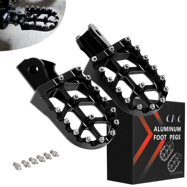 JFG RACING Dirt Bike Foot Pegs,7075 Aluminum CNC Pedals Rests for Surron Light Bee X and S/E Ride Pro S SS SR/CRF150F CRF230F 03-19/CRF250F 19-24/XR150L 15-24/KDX200 83-94-Black