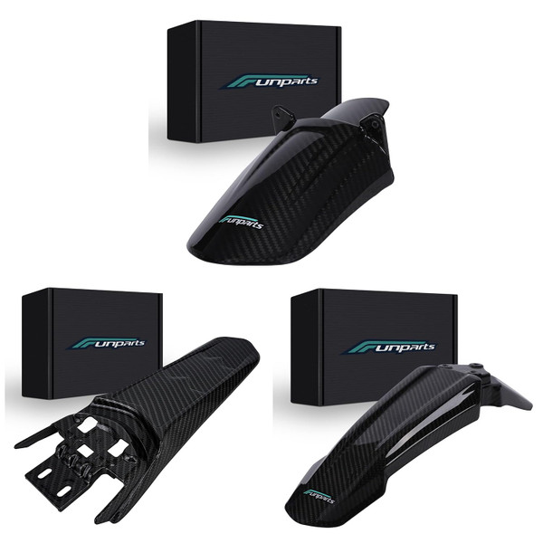 Funparts Carbon Fiber Shock Fender + Extended Rear Fender + Front Fender for Sur Ron X/S Segway X260 X160