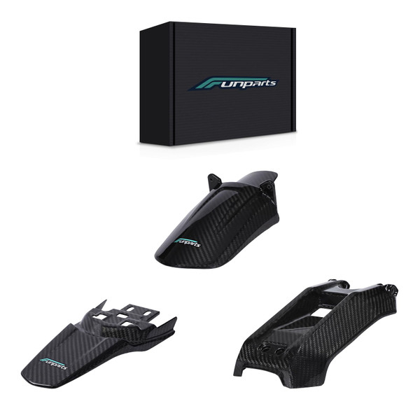 Funparts Carbon Fiber Battery Cover + Shock Fender + Rear Fender for Sur Ron X/S Segway X260 X160