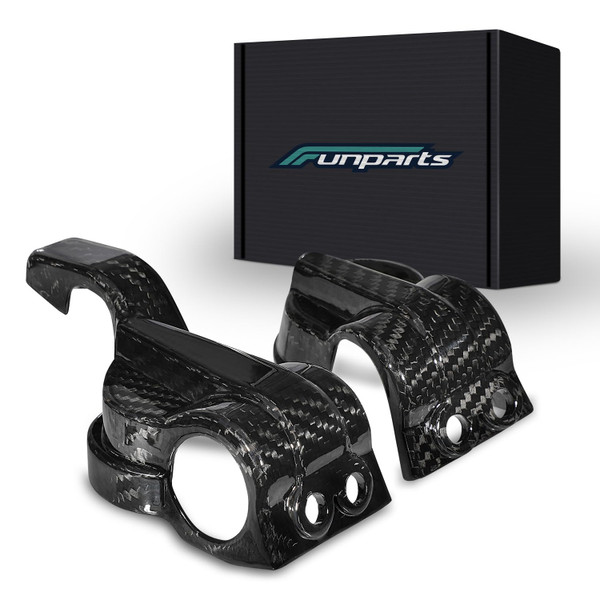 Funparts Carbon Fiber Fork Shoe Guards Shock Bottom Protector Cover for SX SXF XC XCF XCW EXC EXCF TPI SIX DAYS 150 250 300 350 450 2016-2022 Dirt Bike