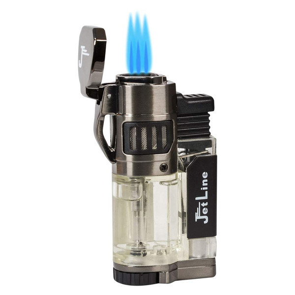 Jetline Diego Triple Torch Cigar Lighter - Gunmetal - with Punch Cutter