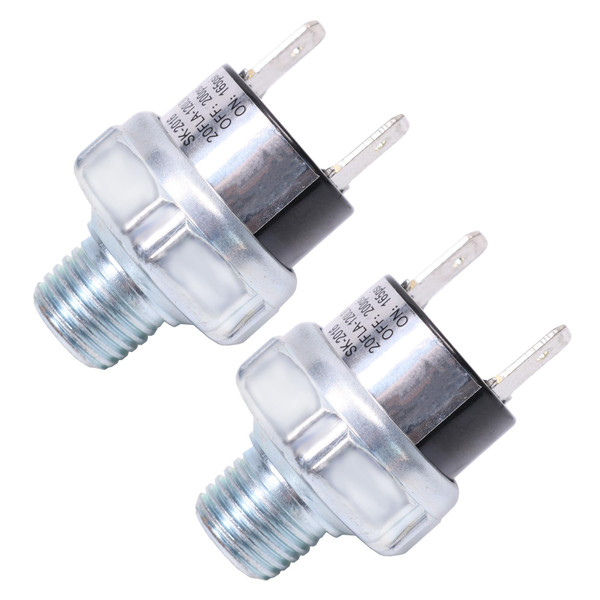 2PCS 165-200psi Air Pressure Switch Tank Mount Thread 1/4" NPT 12V/24V DC 165-200 PSI Air Train Horn Compressor Tank Pressure Control Switch 1/4 inch