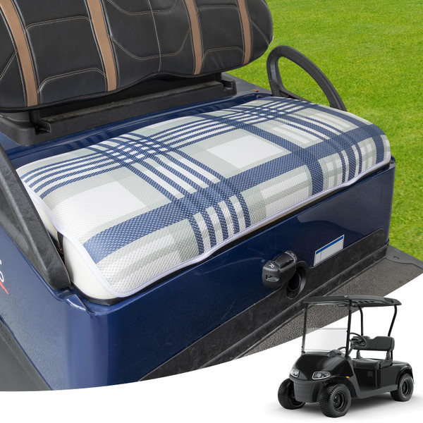 KEMIMOTO Universal Golf Cart Seat Towel Blanket Covers for All Weather, Compatible with EZGO, Club Car and More 2-Seat Golf Carts, Deep Blue Stripes