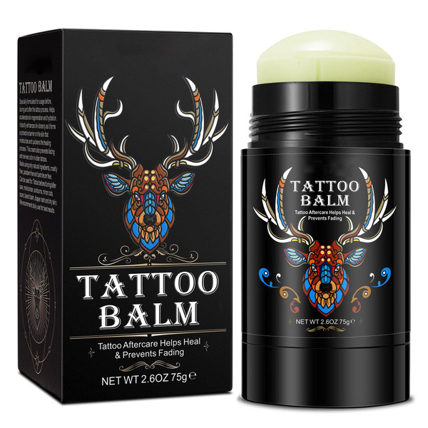 Tattoo Aftercare Butter Balm, 2.6 oz, Old & New Tattoo Moisturizer Healing Brightener for Color Enhance, Natural Organic Tattoo Cream