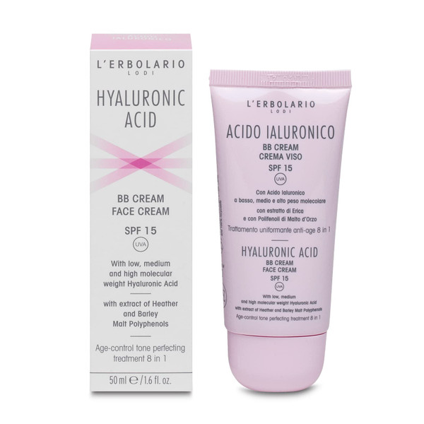 L'Erbolario - Hyaluronic Acid - BB Face Cream - Anti Aging, Moisturizing, Collagen - Improves Skin Appearance & Radiance, 1.6 oz