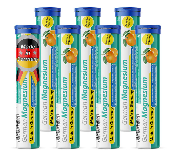 German Magnesium Oxide Supplement | Effervescent Tablets | Orange Flavor – 200 mg Magnesium per Serving | Sugar Free, Vegan – T&D Pharma – Made in Germany-1763530692