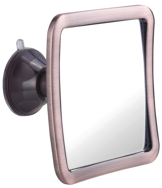 MIRRORVANA Fogless Shower Mirror for Shaving with Improved Suction and 360° Swivel - Unbreakable Fog Free Mirror for Men and Women - 6.3" x 6.3" (Bronze)