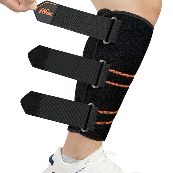 ITHW Adjustable Calf Brace for Shin Splint Relief, Calf Support Brace for Swelling, Strain, Sprain, Compression Sleeve for Men Women (Medium)