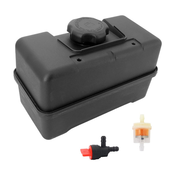 Tektall 4-Quart Plastic Fuel Tank With Shut Off Valve & Fuel Cap Fits for Remote Mounting 691993