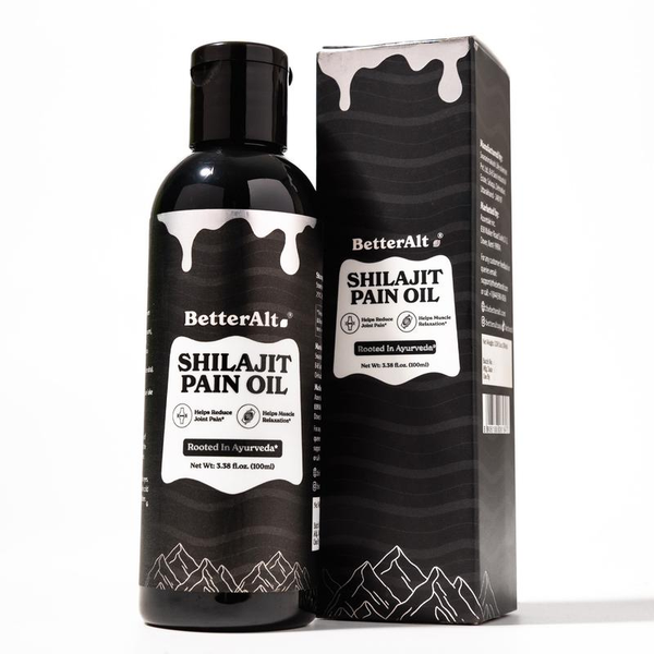 Betteralt Shilajit Pain Oil | Haritaki, Amla, & Nirgundi | 12 Ayurvedic Herbs |