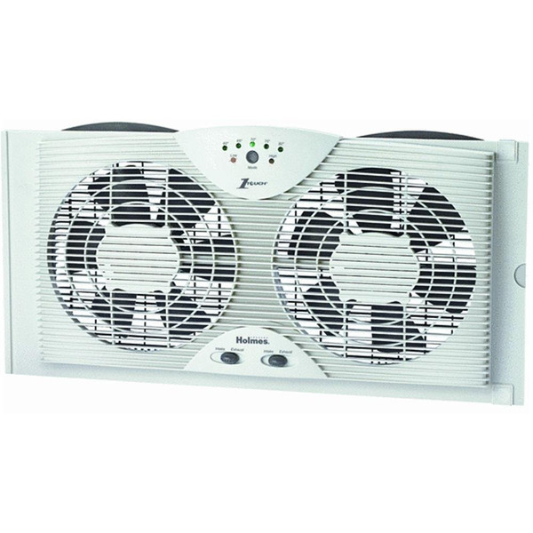 Holmes Dual 8" Blade Twin Window Fan with LED One Touch Thermostat Control