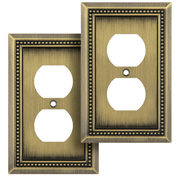 Henne Bery Sunken Pearls Heavy Duty Decorative Wall Plate Switch Plate Outlet Cover (Single Duplex, 2 Pack, Antique Brass) Henne Bery Sunken Pearls Heavy Duty Decorative Wall Plate Switch Plate Outlet Cover (Single Duplex, 2 Pack, Antique Brass)
