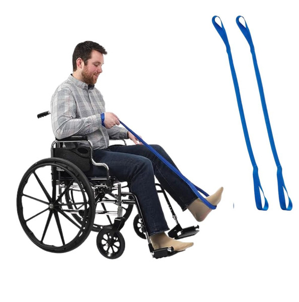 Sammons Preston Leg Lifter Strap, 41" Rigid Leg Strap with Webbed Loops for Hand & Foot, Easy to Use Leg Lift Assist & Riser for Getting In & Out of Beds, Cars, Wheelchairs