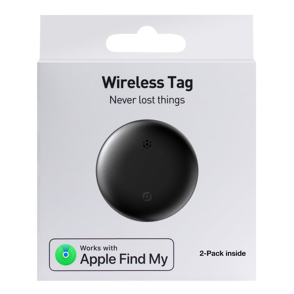 Air Tracker Tags-2 Pack | Smart Tracker Work with Apple Find My App(iOS Only), Smart Tag for Keys/Luggage/Satchel/Suitcase/Backpack, Replaceable Battery