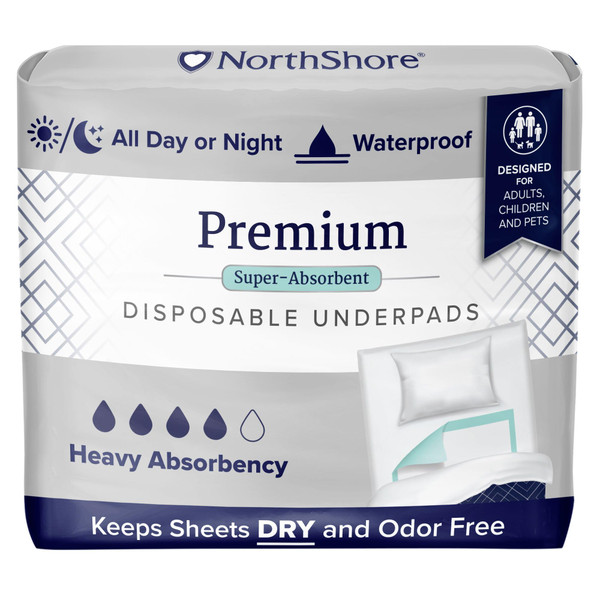 NorthShore Premium, 36 x 36, 40 oz., Green Super-Absorbent Underpads (Chux), X-Large, Pack/10